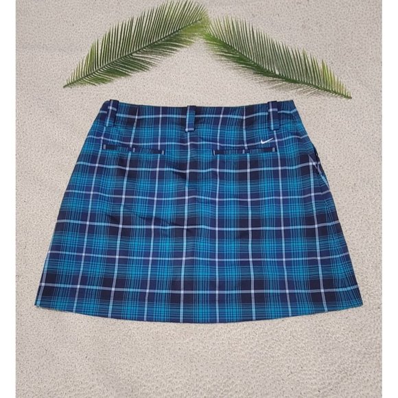 Nike Golf Women's Athletic Skirt w/ Shorts Dri-Fit Plaid Blue Size 10 NEW w/ Tag - Picture 8 of 16